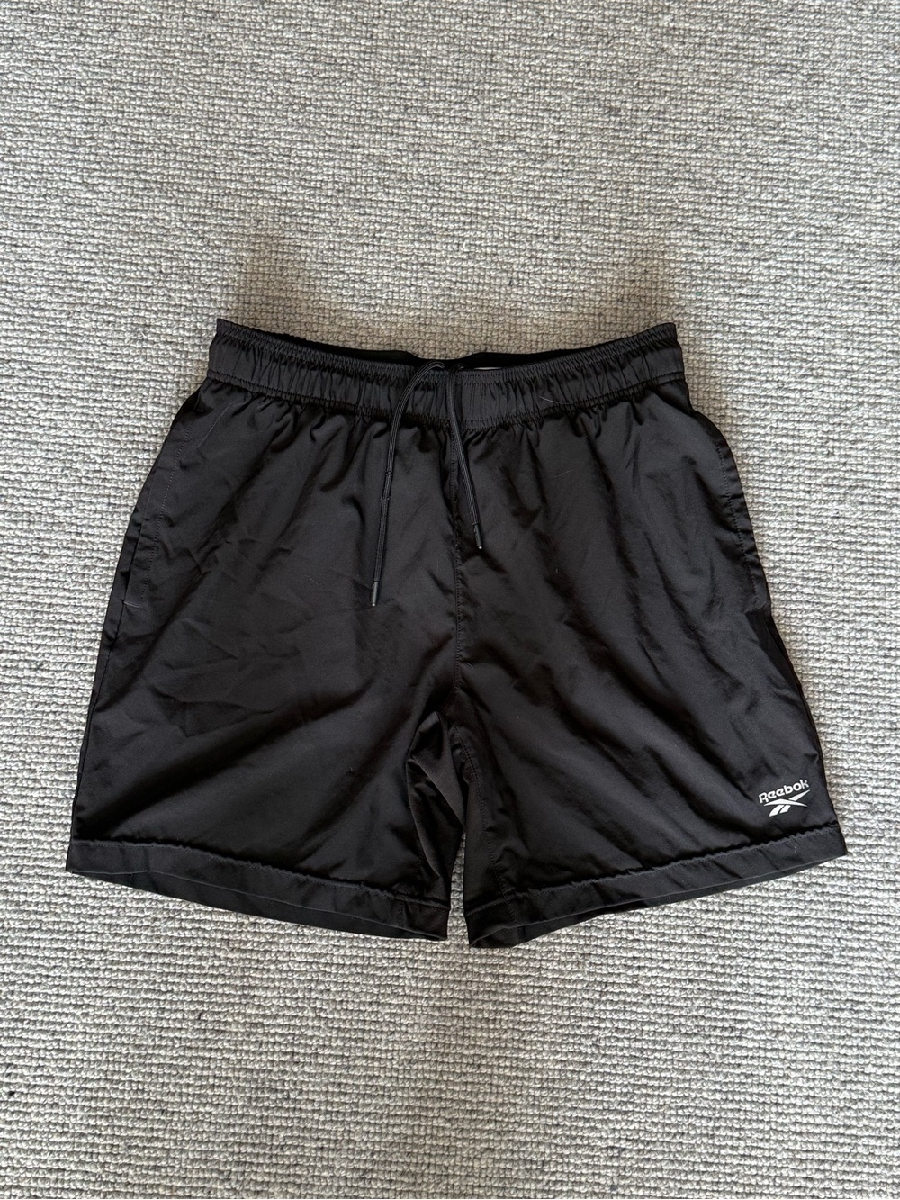 Rebook Men's Gym Shorts Athletic Workout Tennis 7" Medium Black